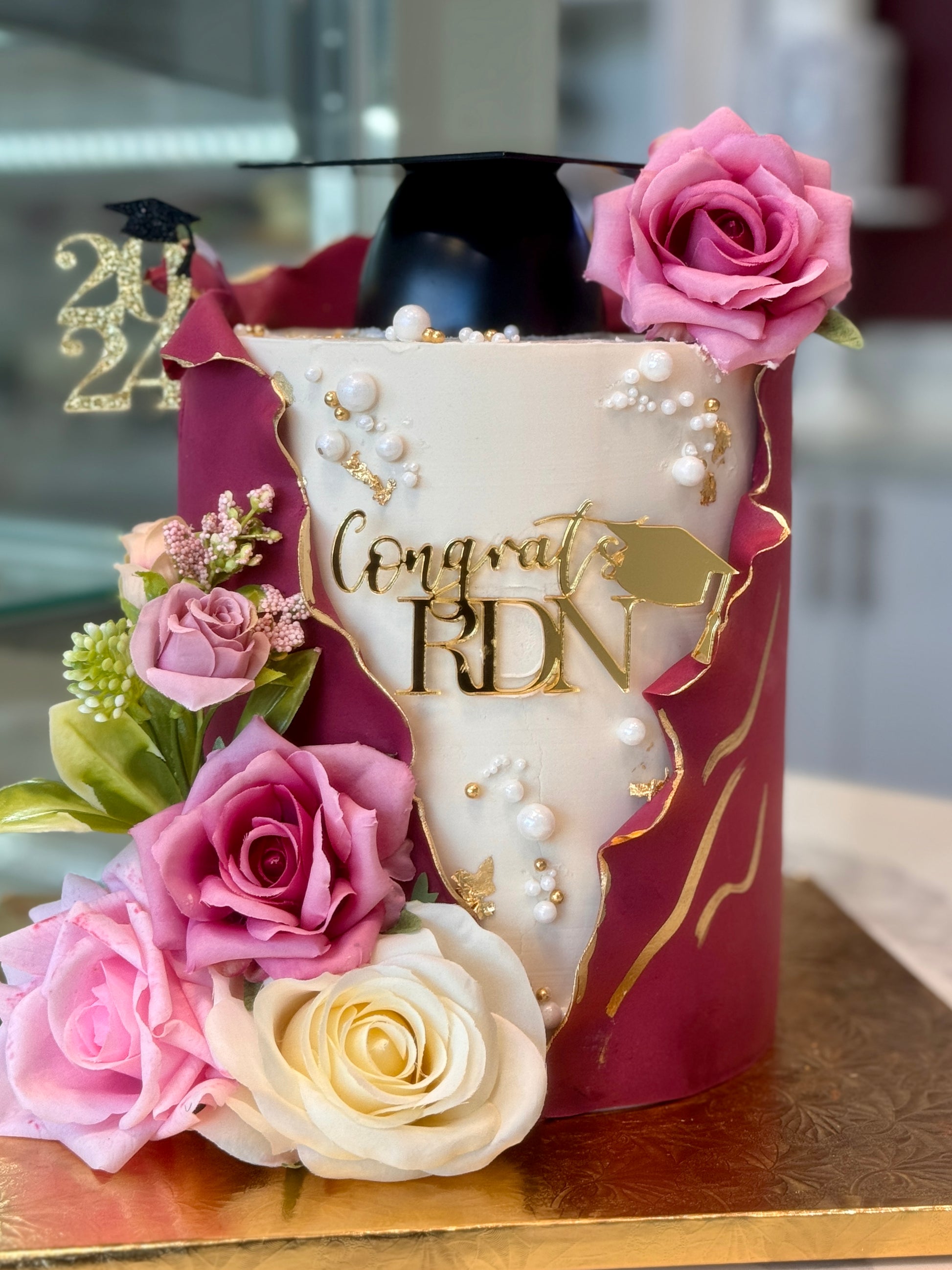 Floral Graduation cake