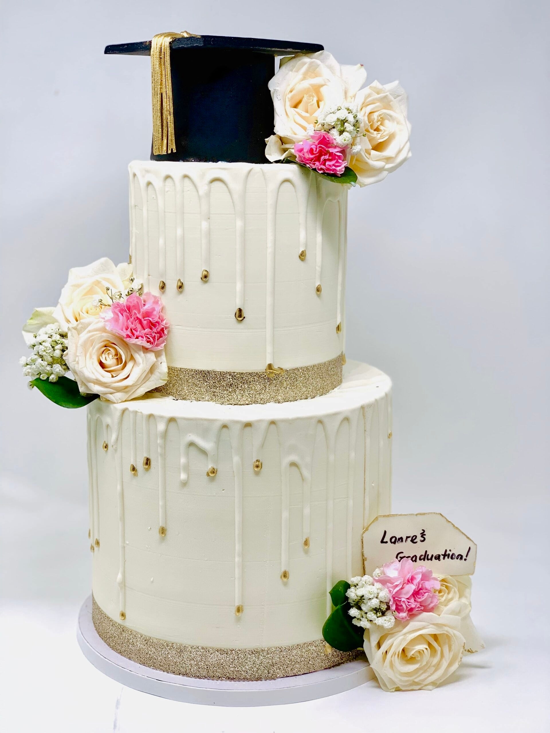 Graduation - Floral Drip - 2 Tier