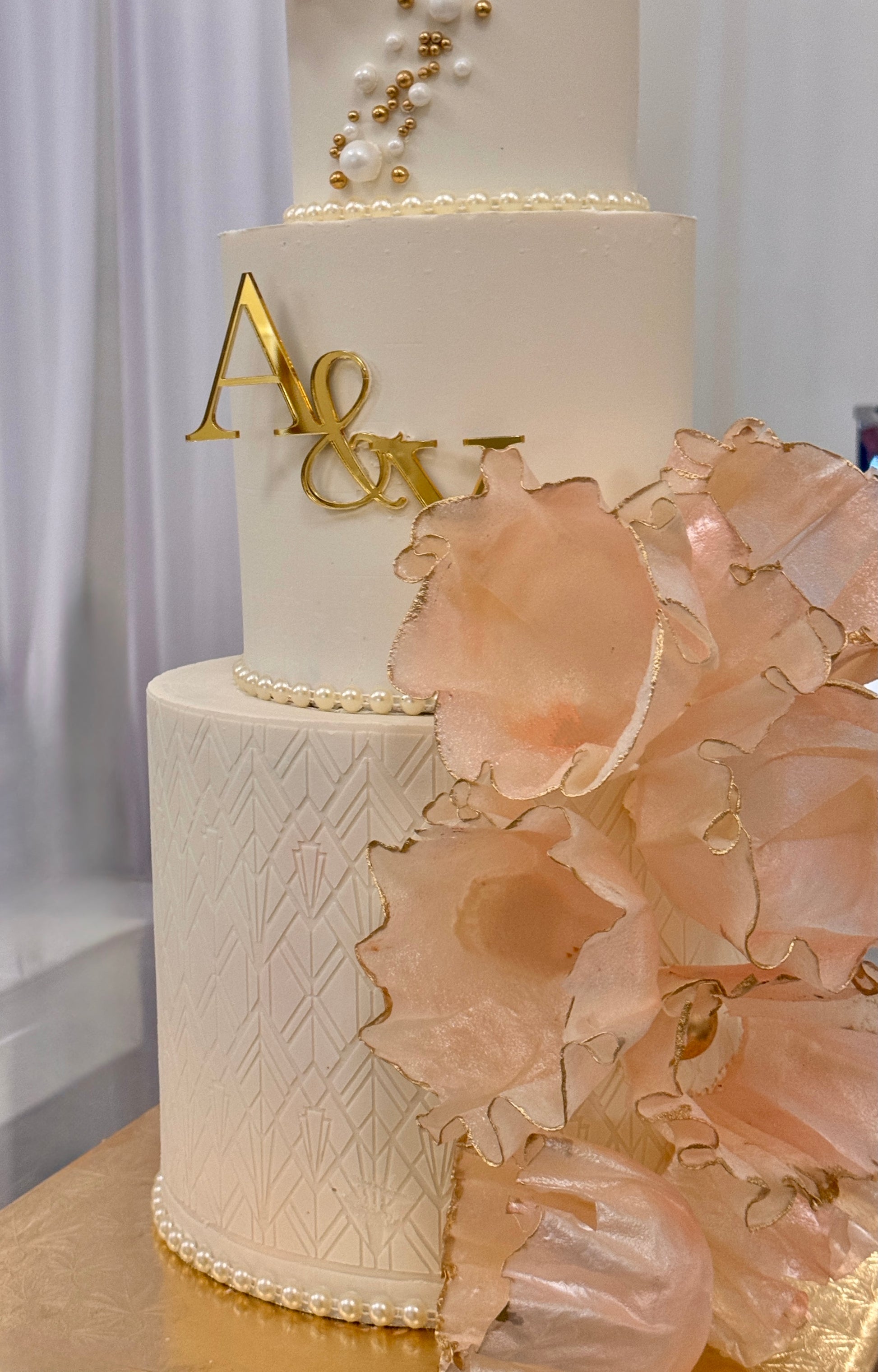 Bridal - cascading flowers - Rice paper art