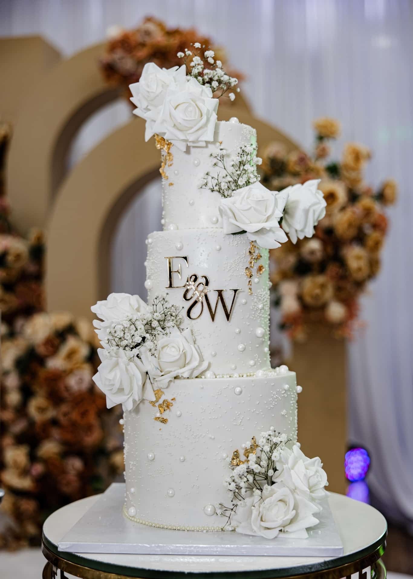 Bridal - cascading flowers - Pearls