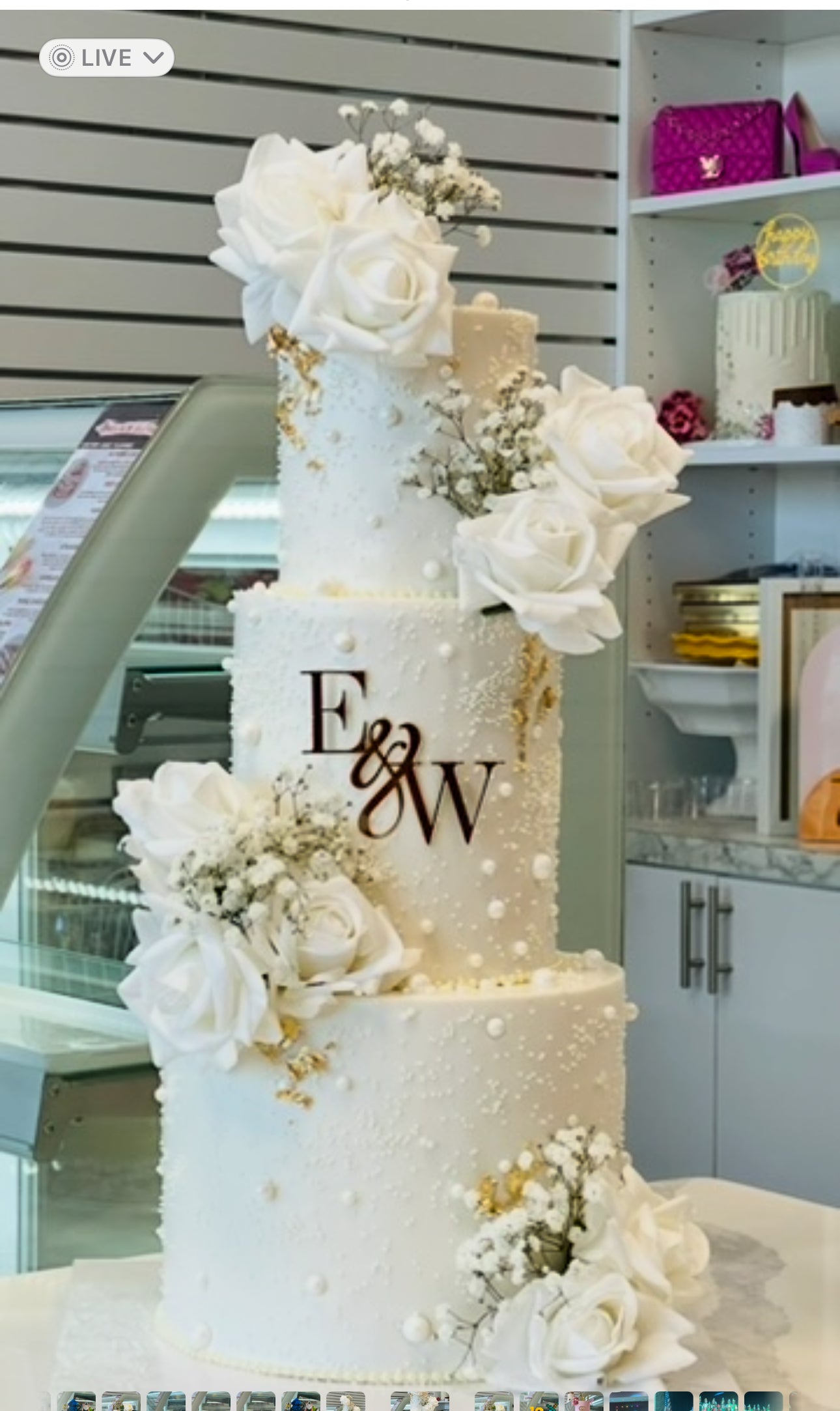 Bridal - cascading flowers - Pearls