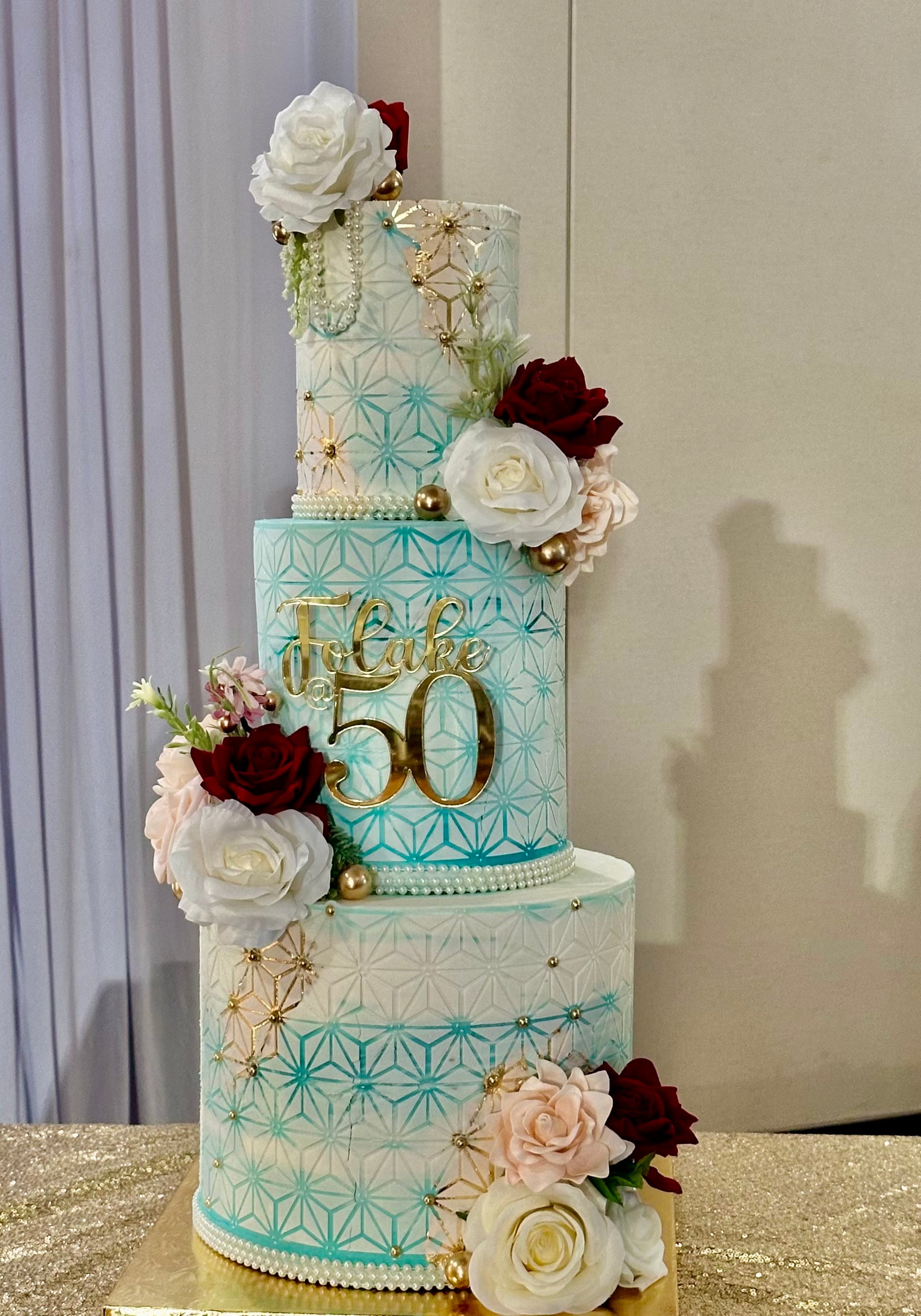 Stenciled cake- 3 Tier