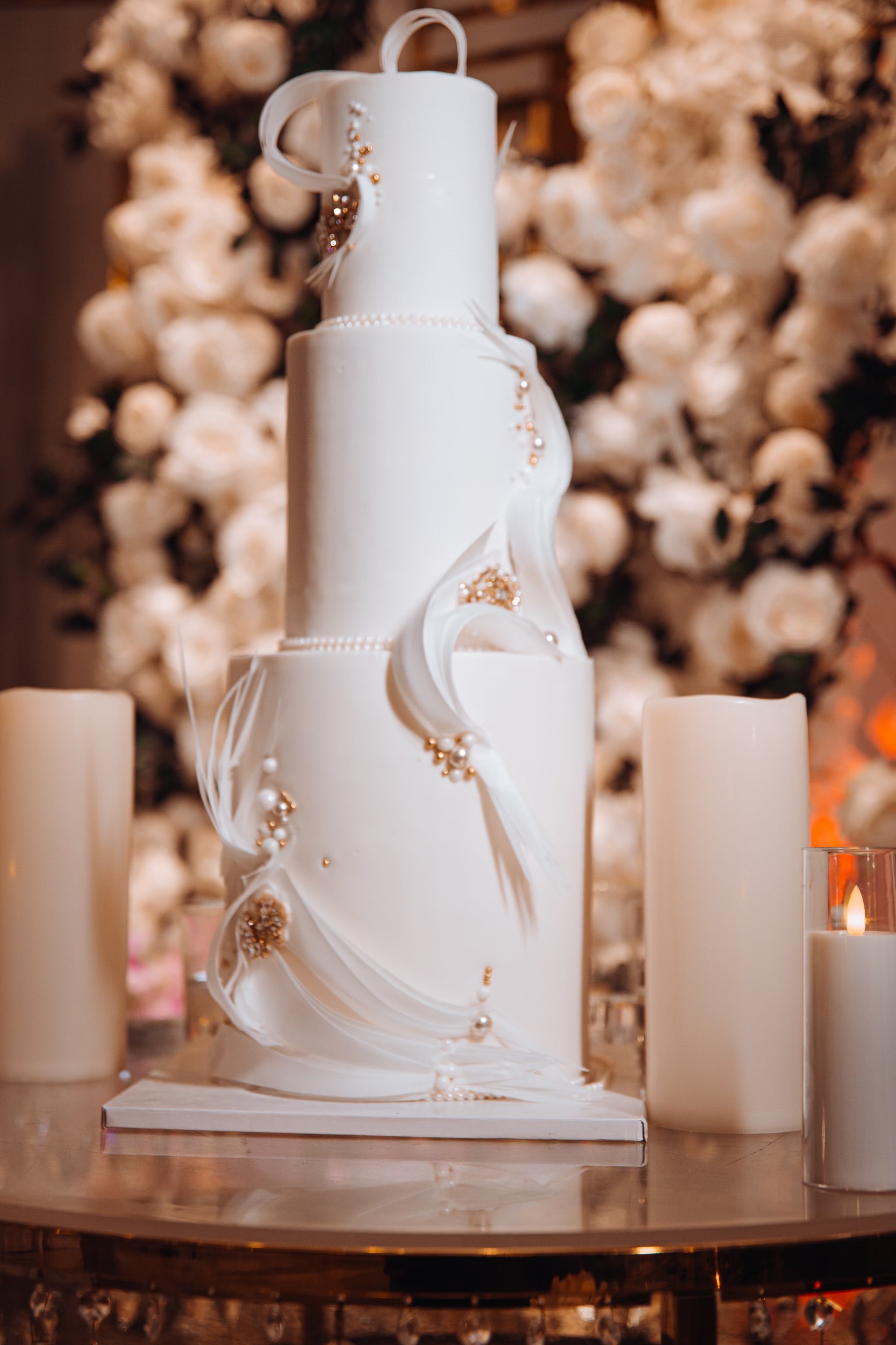 Bridal - cascading flowers - Wafer paper
