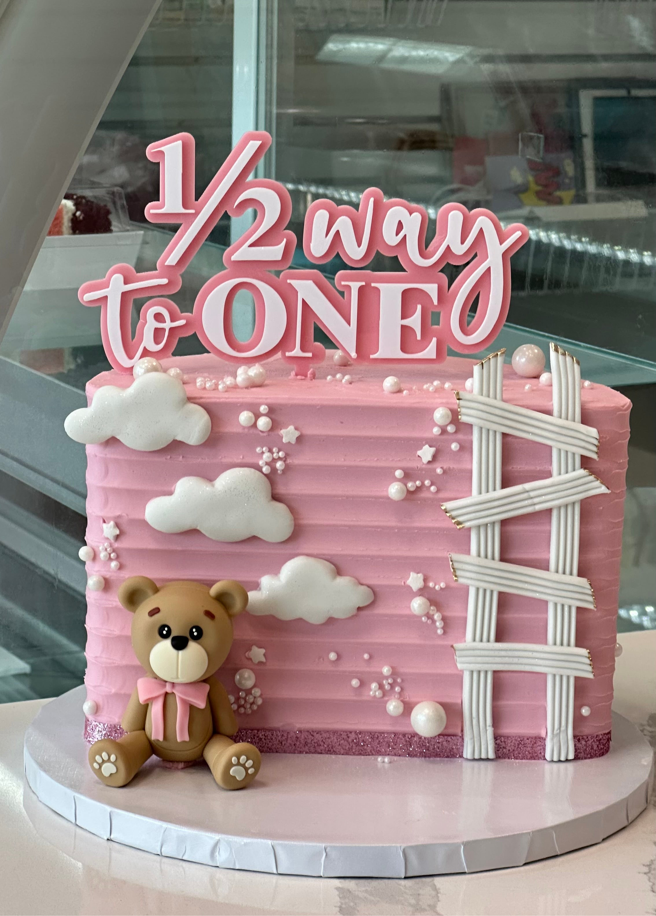 Half Birthday Cake- pink