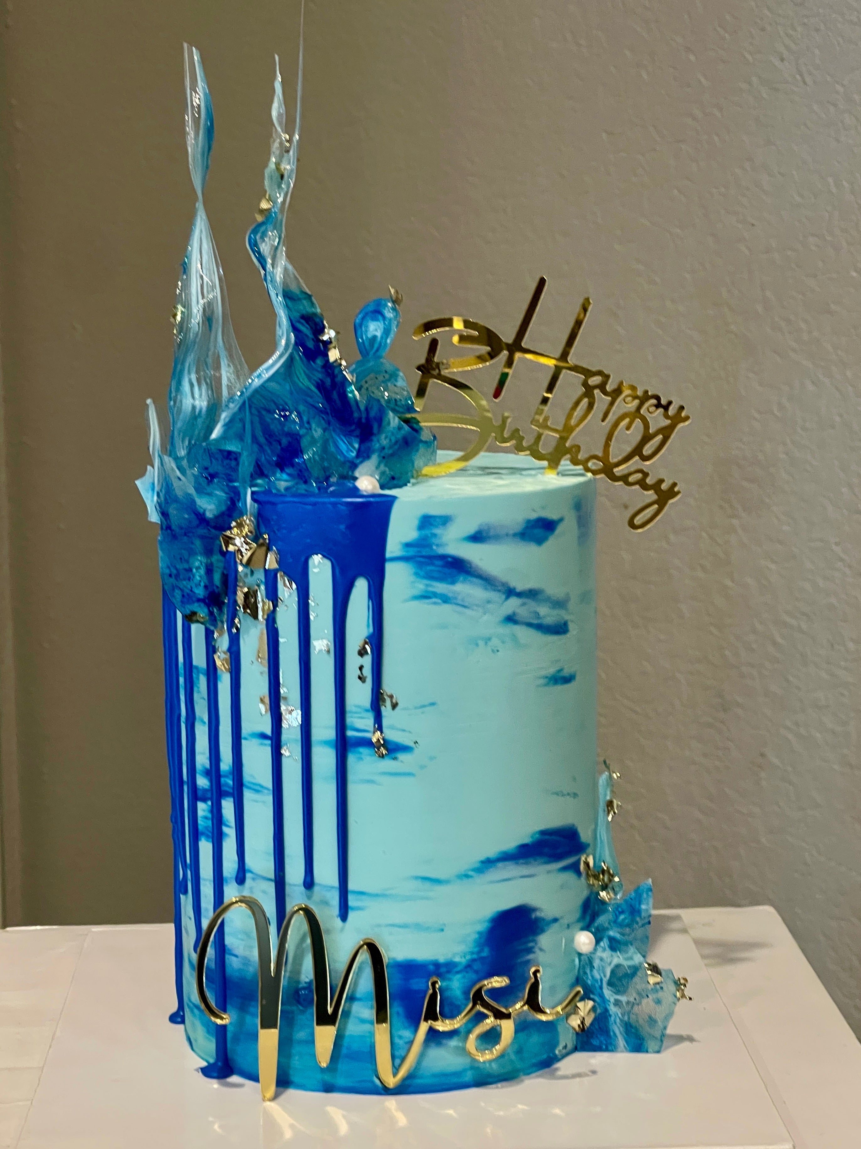 Blue Webcake Dark Blue Drip Cake