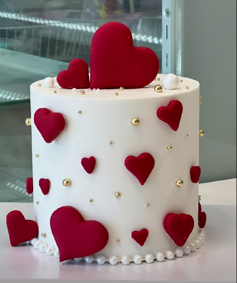 Valentines Hearts Cake