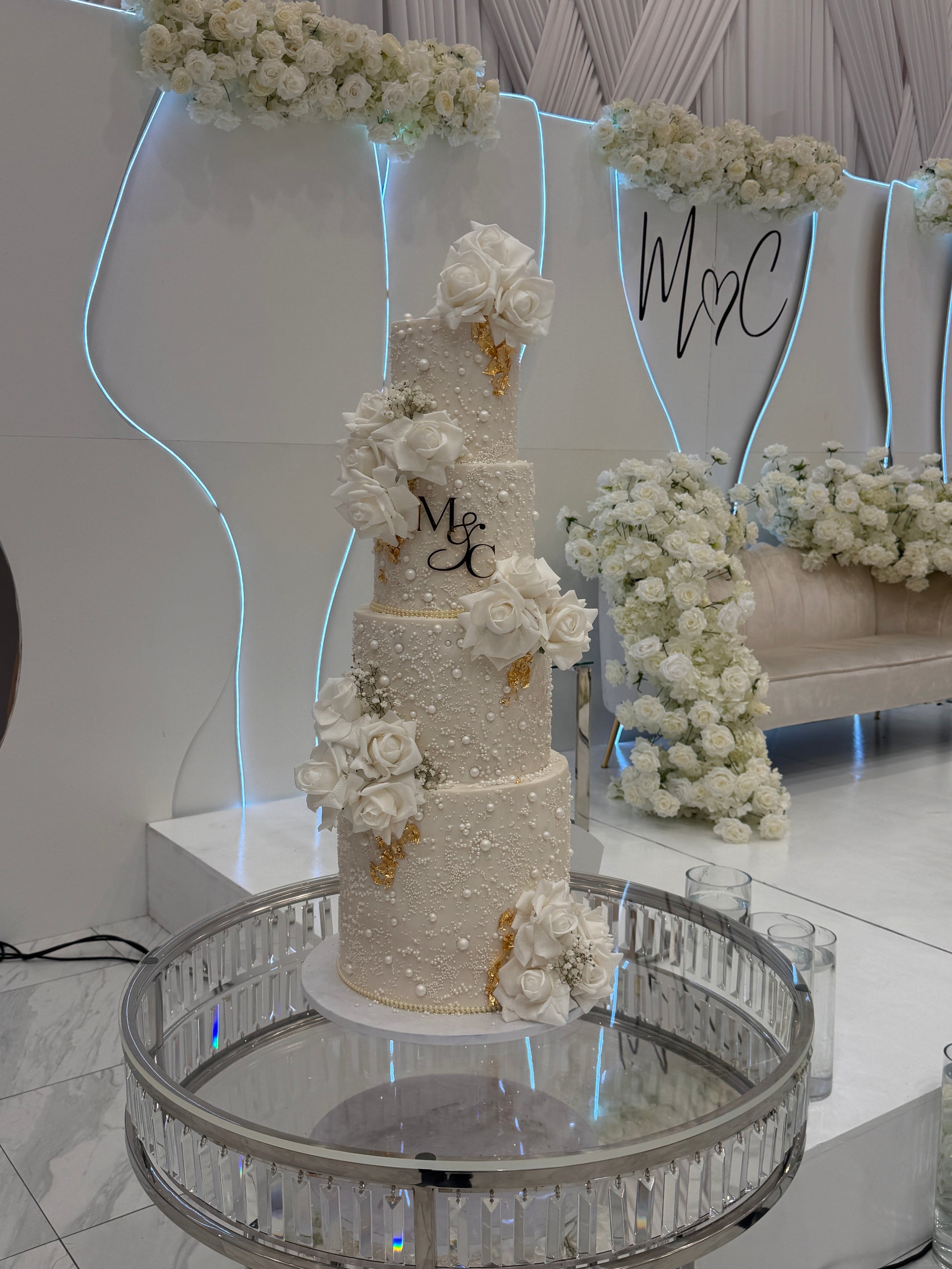 Bridal - cascading flowers - Baby breath